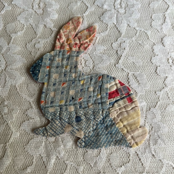 Vintage | Accessories | Crazy Quilt Rabbit Patch No 3 Antique Patchwork ...